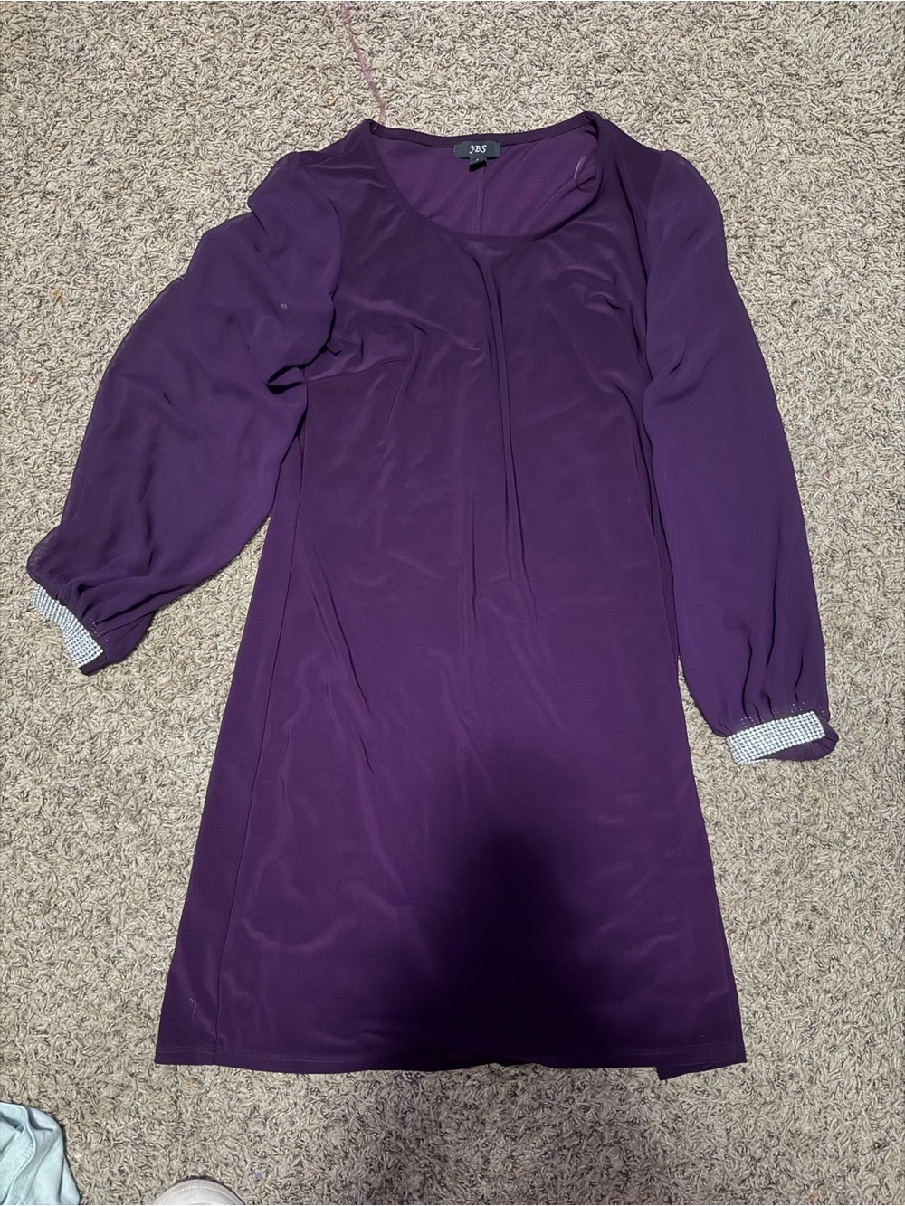J.B.S. Deep Purple Long Sleeve Shift Dress
